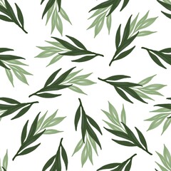 Naklejka na ściany i meble seamless pattern of green leaf for fabric and background design