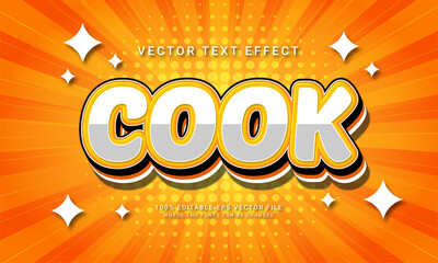 Cook editable text effect themed cooking class