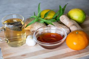 Mixtures of honey, ginger, and garlic that are useful in the cold and refreshing for the body