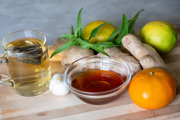 Mixtures of honey, ginger, and garlic that are useful in the cold and refreshing for the body