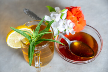 Natural honey with roses and citruses