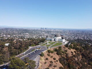 Obraz premium Drone Shot at Griffith Observatory