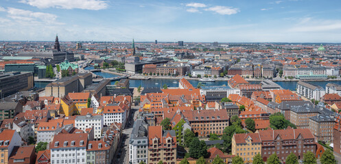 Aerial view of Copenhagen City with all famous landmarks - Copenhagen, Denmark
