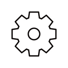 シンプルな歯車・設定の白黒細線アイコン/白背景