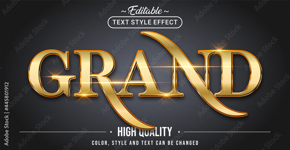Poster Editable text style effect - Grand text style theme.