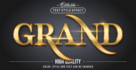 Editable text style effect - Grand text style theme.