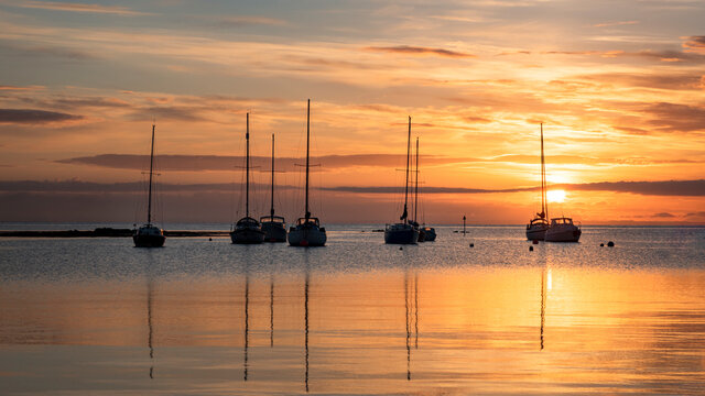 sunrise in the harbour - Powered by Adobe