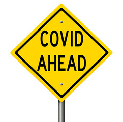 Rendered concept sign in the style of a yellow diamond road warning