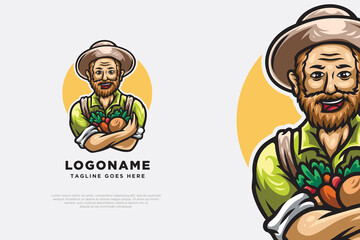 Farmer Character Logo Design