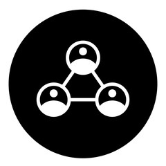 user network circular glyph icon