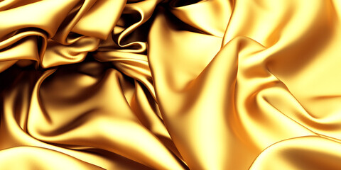 Golden silk elegant background. Texture of fabric