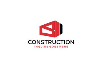 Letter B for Real Estate Remodeling Logo. Construction Architecture Building Logo Design Template Element.