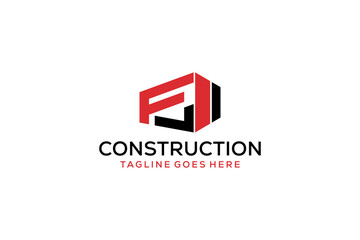 Letter F for Real Estate Remodeling Logo. Construction Architecture Building Logo Design Template Element.