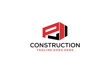 Letter P for Real Estate Remodeling Logo. Construction Architecture Building Logo Design Template Element.