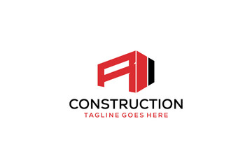 Letter R for Real Estate Remodeling Logo. Construction Architecture Building Logo Design Template Element.