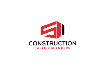 Obraz premium Letter S for Real Estate Remodeling Logo. Construction Architecture Building Logo Design Template Element.