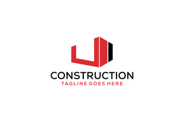 Letter U for Real Estate Remodeling Logo. Construction Architecture Building Logo Design Template Element.