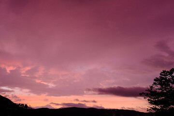 sunset in the mountains