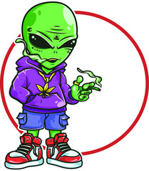alien smoking weed