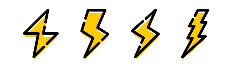 Vector graphic of lightning icon collection | electric