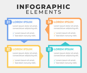 Modern infographics with four colors