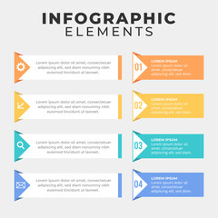 Modern infographics with four colors