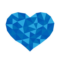 Naklejka na ściany i meble Polygonal geometric crystal heart suitable for logo, symbol, button, best award. 
