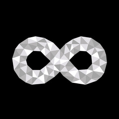 Polygonal geometric crystal infinity suitable for logo, symbol, button, best award.
