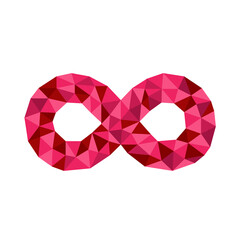 Polygonal geometric crystal infinity suitable for logo, symbol, button, best award.

