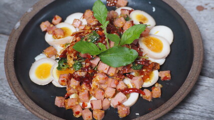 Stir- fried Eggs with Basil
