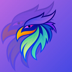 Fototapeta na wymiar Eagle logo design and colorful icons