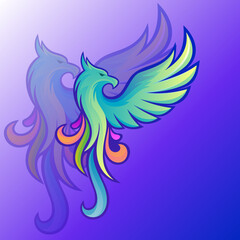 Eagle logo with colorful design illustration