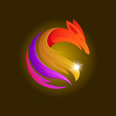 Fototapeta na wymiar Animal Fox logo with colorful design, E-sport logo illustration