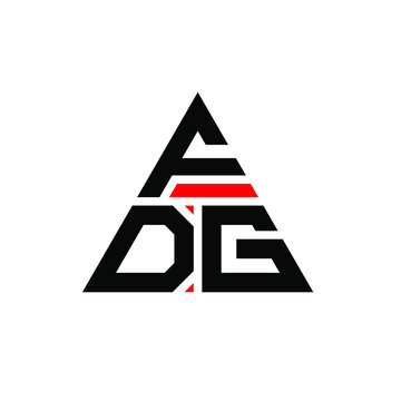 FDG triangle letter logo design with triangle shape. FDG triangle logo design monogram. FDG triangle vector logo template with red color. FDG triangular logo Simple, Elegant, and Luxurious Logo. FDG 