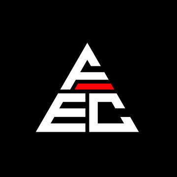 FEC triangle letter logo design with triangle shape. FEC triangle logo design monogram. FEC triangle vector logo template with red color. FEC triangular logo Simple, Elegant, and Luxurious Logo. FEC 