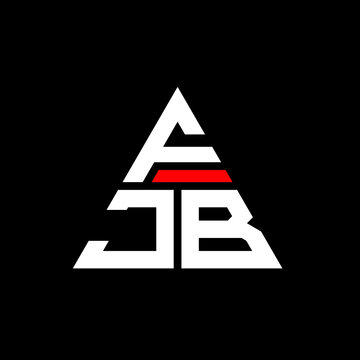 FJB triangle letter logo design with triangle shape. FJB triangle logo design monogram. FJB triangle vector logo template with red color. FJB triangular logo Simple, Elegant, and Luxurious Logo. FJB 