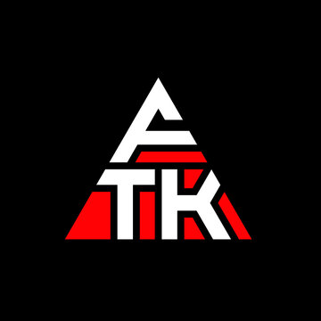 FTK triangle letter logo design with triangle shape. FTK triangle logo design monogram. FTK triangle vector logo template with red color. FTK triangular logo Simple, Elegant, and Luxurious Logo. FTK 