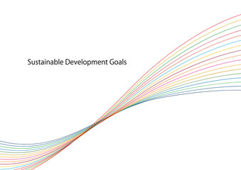 SDGsイメージの17色の曲線アブストラクトフレーム2