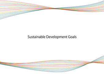 SDGsイメージの17色の曲線アブストラクトフレーム