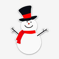 Christmas Snowman Wearing Top Hat