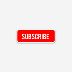 subscribe now red square  realistic isolated web button