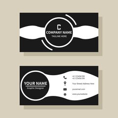 bussiness card template black and white concept design