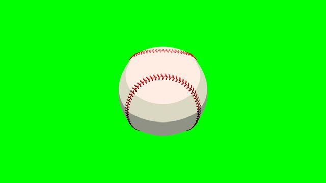 Toon style baseball ball animation.
Isolated on green chroma key background.

