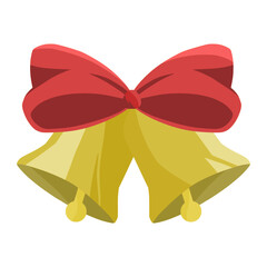 bell in winter color illustration