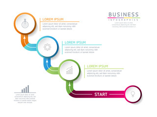 Fototapeta na wymiar Vector illustration infographics design template, business information, presentation chart, with 3 options or steps. 