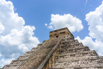 Fototapeta na wymiar Chichen Itza, one of the Seven Wonders of the World, is a Mayan city located on the Yucatan Peninsula in Mexico.