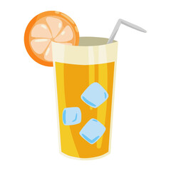 juice lemon in summer color illustration