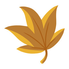 dried leaf in autumn color illustration