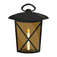 lantern in autumn color illustration