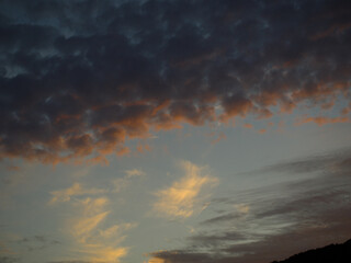 Clouds in the sunset sky.